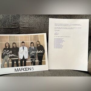 Maroon 5 Full Band Adam Levine Autographed 8x10 Photo